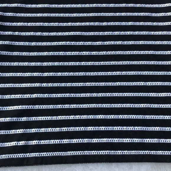 LOFT Black With White Stripes Adjustable Spaghetti Strap Camisole Tank Size S - Picture 3 of 13